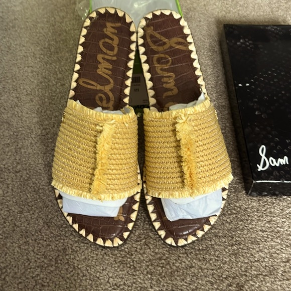 Sam Edelman Shoes - Sam Edelman Glenda Lemon Zest Raffia slide sandal